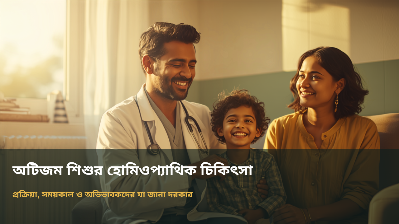 ডাক্তার শিশুর সাথে কথা বলছেন, পাশে মা বসে আছেন — অটিজম শিশুর হোমিওপ্যাথিক চিকিৎসা পরামর্শ, ATRC